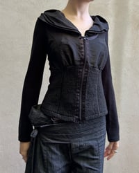 Image 6 of FITTED ZIP UP RUFFLE TOP