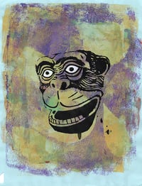 Monkey Print on Repurposed Mail - Original Art