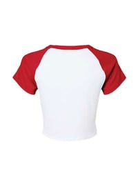 Image 2 of  BENITO BOWL WHITE AND RED BABY TEE CROP TOP