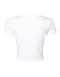 Image 2 of BENITO BOWL WHITE  BABY TEE CROP TOP