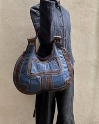 Image 2 of BLUE WESTERN LEATHER BAG