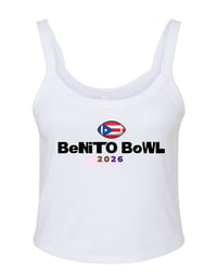 Image 1 of BENITO BOWL WHITE  SPAGHETTI STRAP CROP TOP