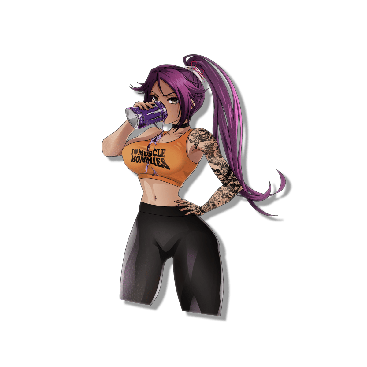 Image of Muscle Mommy Yoruichi Sticker