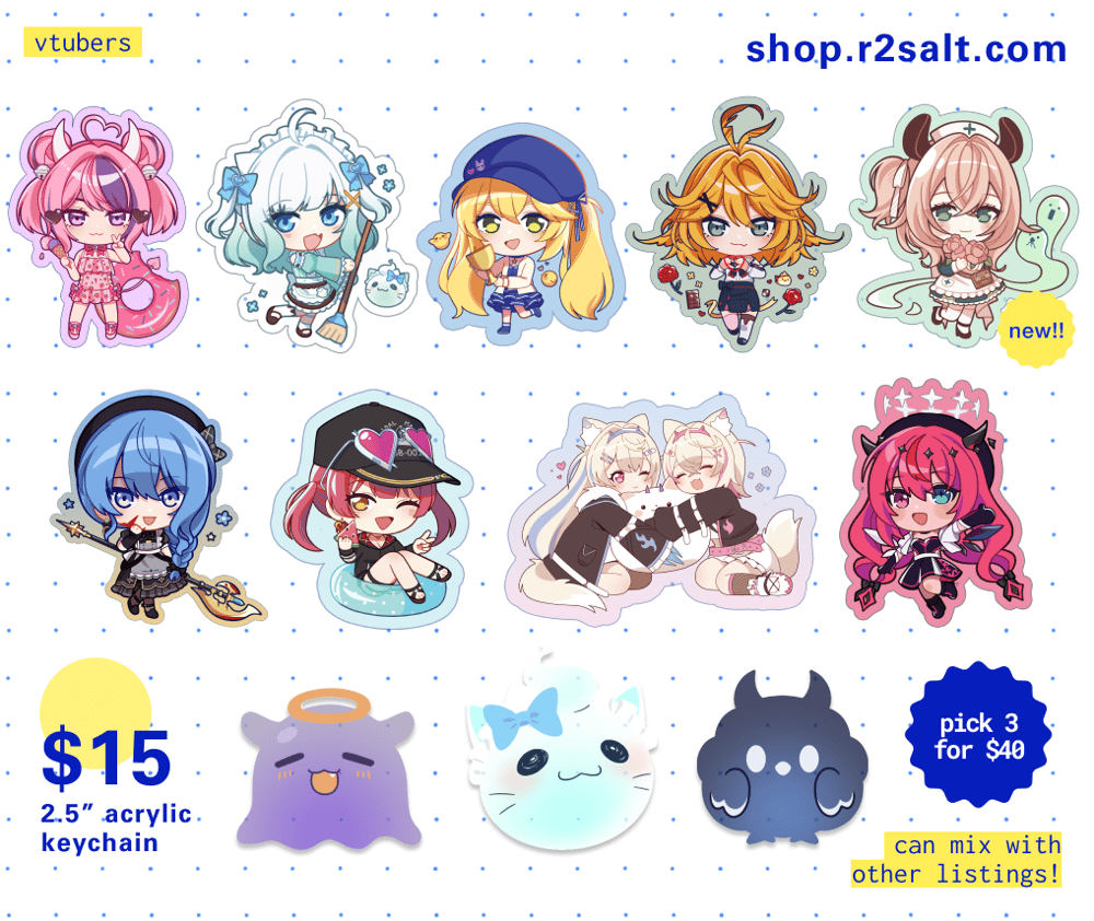 Image of Hololive / Indie Vtuber 2.5" Acrylic Charm