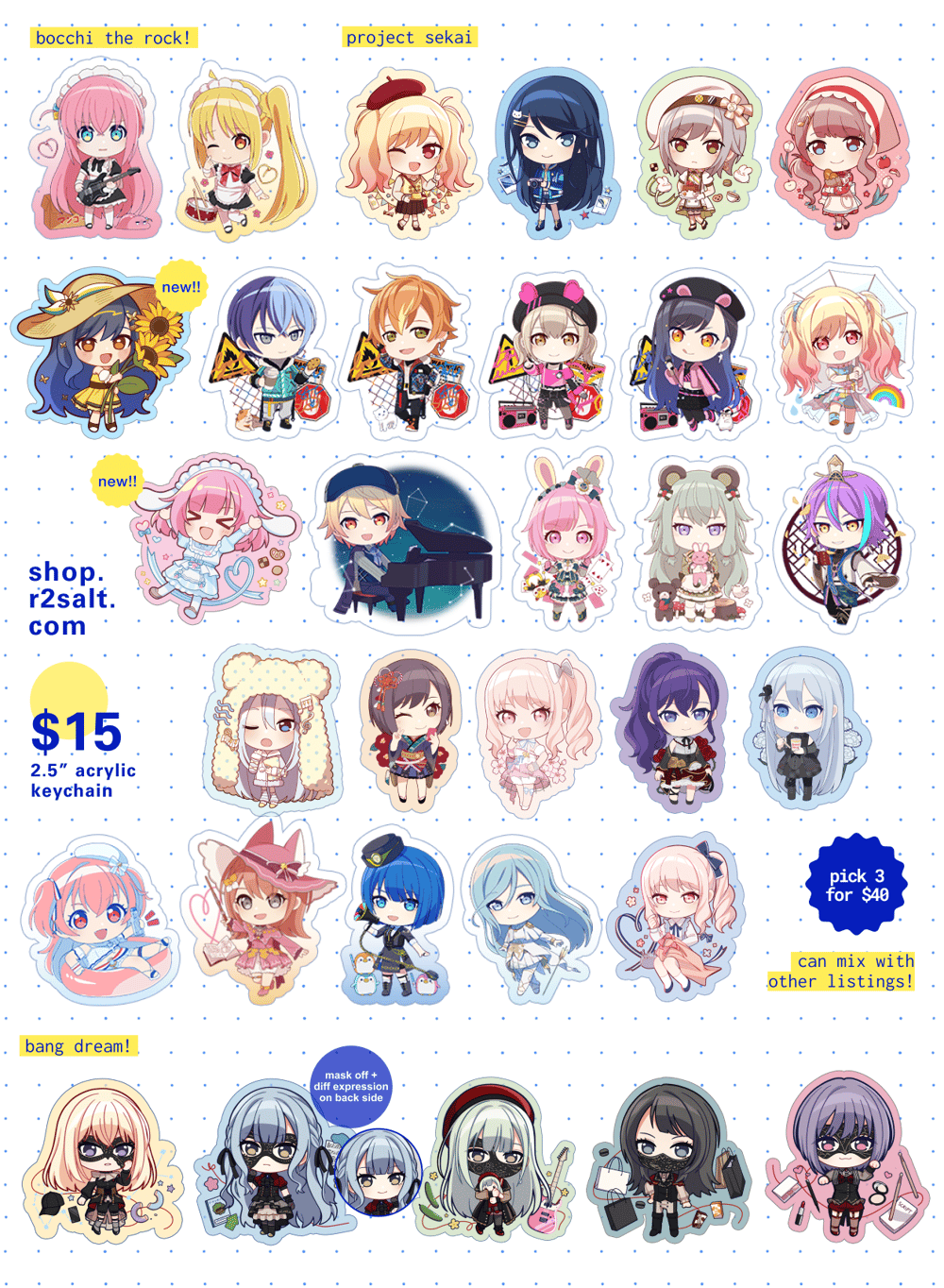 Image of Project Sekai / BanG Dream! / Bocchi the Rock! 2.5" Acrylic Charm