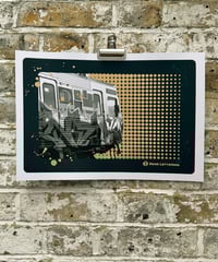 Image 1 of Train - A3 Gold Foil Print