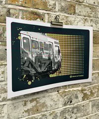 Image 2 of Train - A3 Gold Foil Print