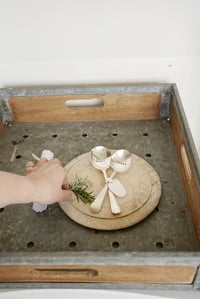 stamped small serving spoon 