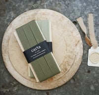 italian cotton ribbon - sage + olive