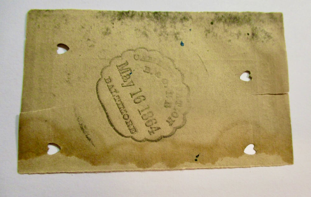 #103-CIVIL WAR SALE: VERY UNUSUAL "SEAT ON THE OMNIBUS" ISSUED BY THE B&O RR IN ST. LOUIS 1864 