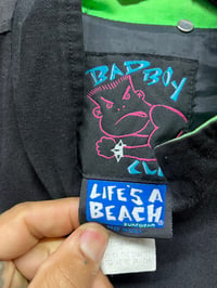 Image 3 of 1980s Life’s A Beach Jacket Black & Lime Size L-XL