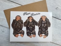 Image 3 of Speak no Evil, See no Evil, Hear No Evil. Monkey (Greeting Card)