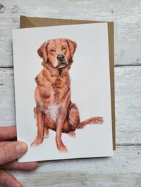 Image 1 of Dexter the Golden Retriever Sitting (Birthday Card)