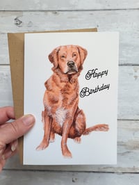 Image 2 of Dexter the Golden Retriever Sitting (Birthday Card)