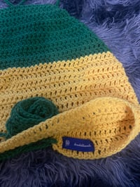 Image 3 of Foreign Green & Yellow Crochet Halter Top