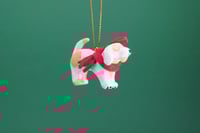 Image 2 of Dachsund hand made and hand painted clay dog Christmas ornament