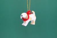 Image 1 of Dachsund hand made and hand painted clay dog Christmas ornament