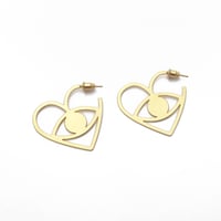 Image 1 of Boucles d'oreilles Créoles Corazon 