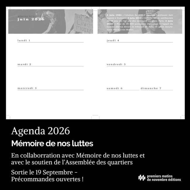 Agenda 2026 - Mémoire de nos luttes 