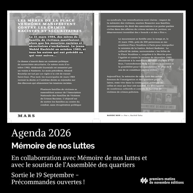 Agenda 2026 - Mémoire de nos luttes 