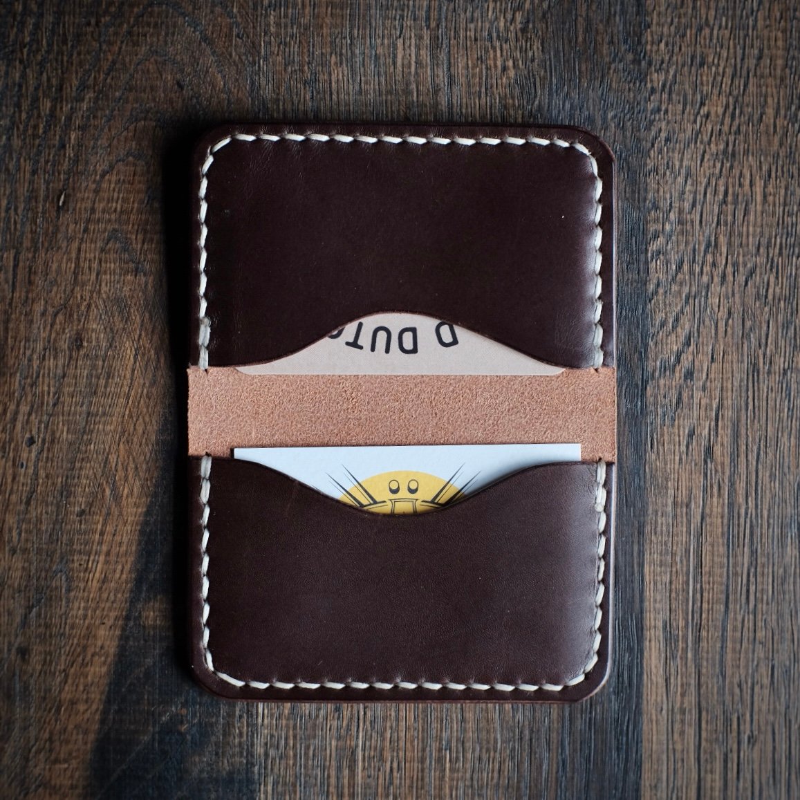 Image of Bläck Tattoo X Old Dutch Leatherworks - Wallos Wallet (Dark brown/natural)