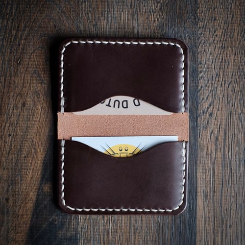 Image of Bläck Tattoo X Old Dutch Leatherworks - Wallos Wallet (Dark brown/natural)