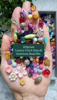Image 1 of 120gram Luxury Czech Glass & Gemstone Bead Mix