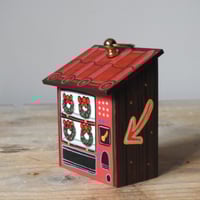 Image 3 of vending machine ornament (crimson/ festive wreaths)