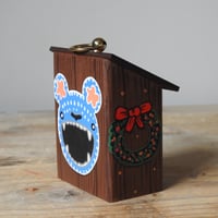 Image 5 of vending machine ornament (crimson/ festive wreaths)