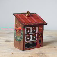 Image 6 of vending machine ornament (crimson/ festive wreaths)