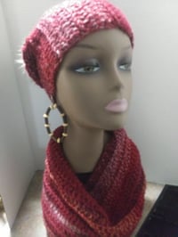 Image 2 of Crochet Beanie Scarf Combo