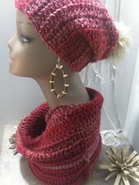 Image 3 of Crochet Beanie Scarf Combo