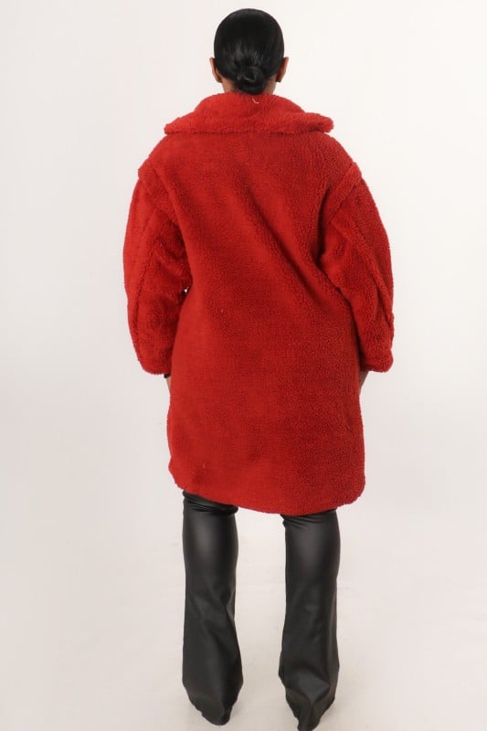 Image of TEDDY BEAR FUR COAT (red)