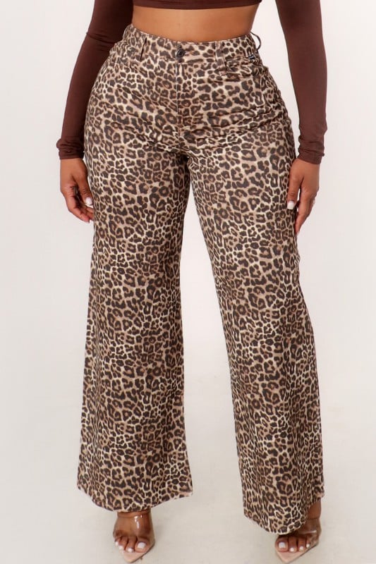Image of LEOPARD PRINT   JEANS