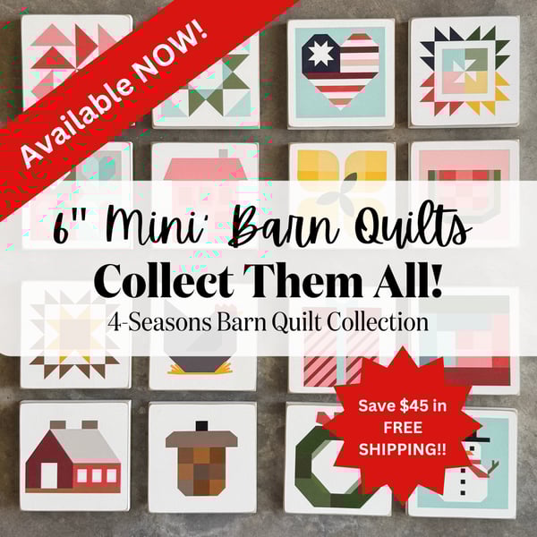 Image of 4-Seasons Barn Quilt Collection - 6" Mini Barn Quilts