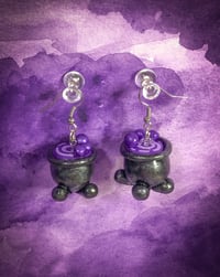 Image 3 of Witch's Cauldron Polymer Clay Earrings CLEARANCE!!!