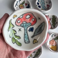 Image 1 of Tiny Porcelain Drawing Dish Mushroom