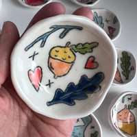 Image 1 of Tiny Porcelain Drawing Dish Acorn