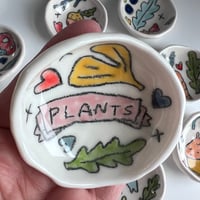 Image 1 of Tiny Porcelain Drawing Dish Plants