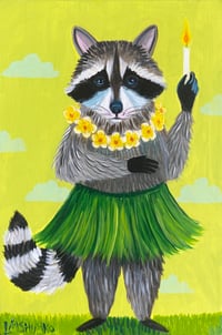  Aloha Raccoon Pale Green