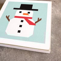 Image 3 of Snowman {4-Seasons Barn Quilt Collection} - 6" Mini Barn Quilt