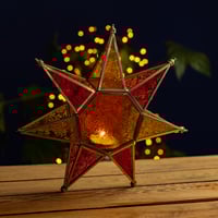 Image 3 of Coloured Glass Hanging Star Lantern by Namaste