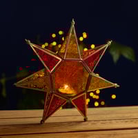 Image 4 of Coloured Glass Hanging Star Lantern by Namaste