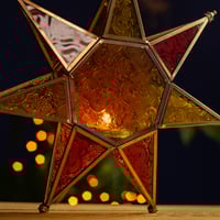 Image 5 of Coloured Glass Hanging Star Lantern by Namaste