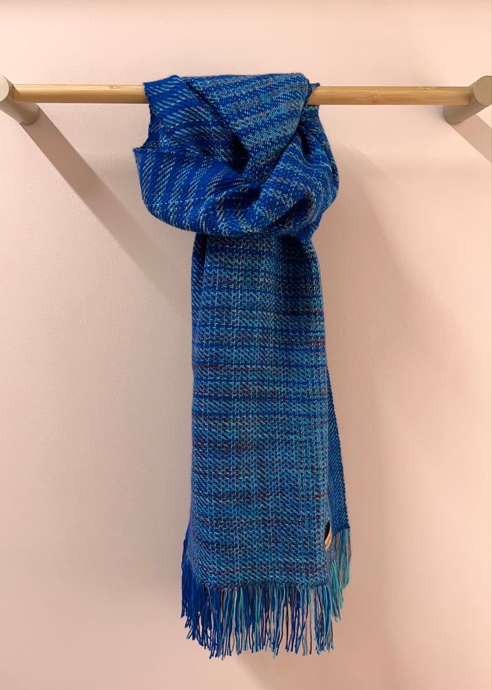 Image of Mid Blue & Peacock Graduated Scarf
