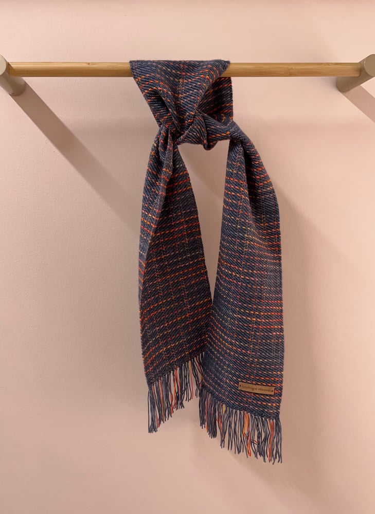 Image of Orange & Charcoal Skinny Scarf