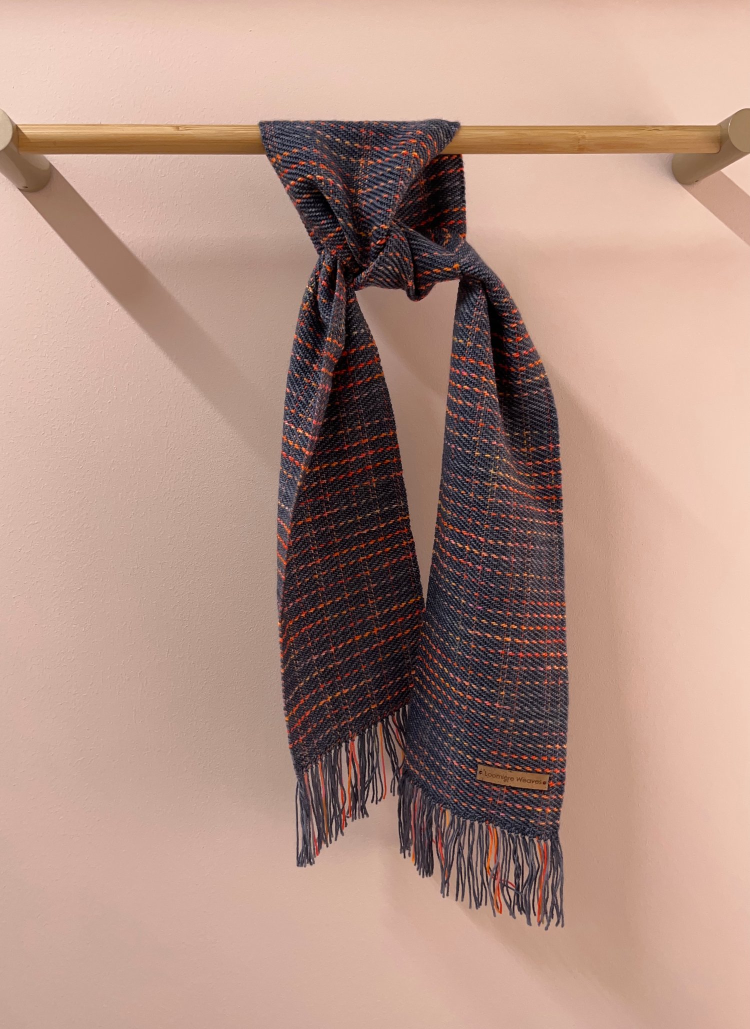 Image of Orange & Charcoal Skinny Scarf