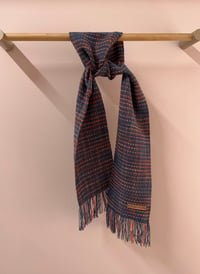 Image 1 of Orange & Charcoal Skinny Scarf