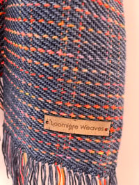 Image 2 of Orange & Charcoal Skinny Scarf