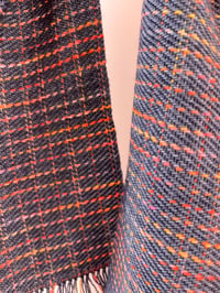 Image 3 of Orange & Charcoal Skinny Scarf